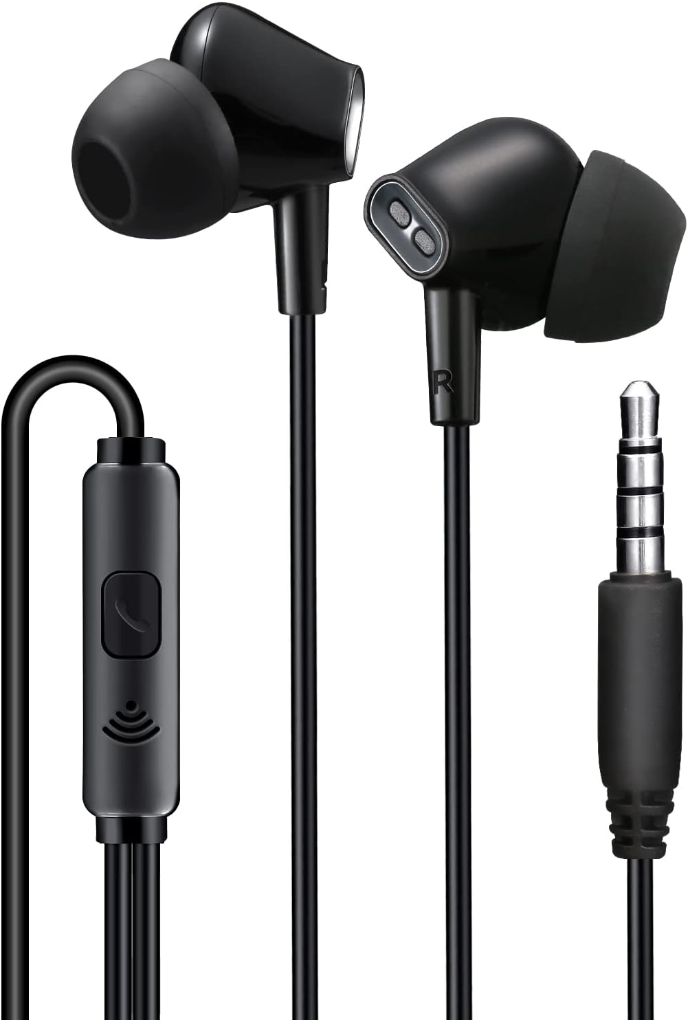 Wired Earbuds Headphones for School with Microphone Noise Isolating Stereo Bass in-Ear Earphones – for Smartphones, Tablets, Schools, Ipads, Multiuse - 3.5mm Pl