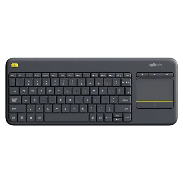 logitech K400 Plus 2.4GHz Wireless Keyboard with Built-in Touchpad (Up to 5 Million Keystrokes, Black)
