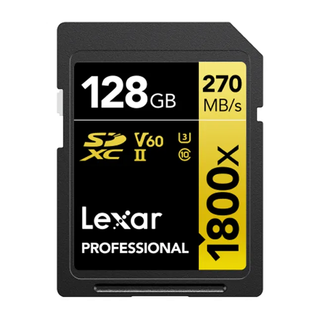 Lexar Professional 1800x GOLD Series SDXC 128GB Class 60, Class 10, Class 3 280MB/s Memory Card