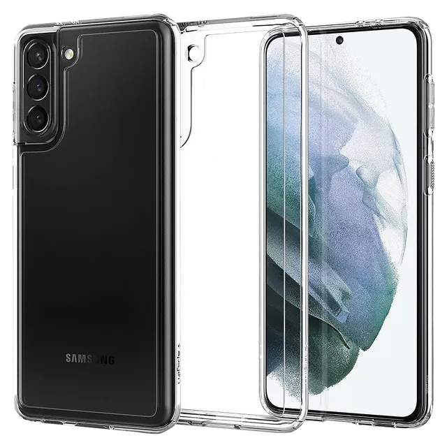 spigen Thin Fit Polycarbonate &amp; TPU Back Cover for SAMSUNG Galaxy S21 Plus (Air Cushion Technology, Crystal Clear)