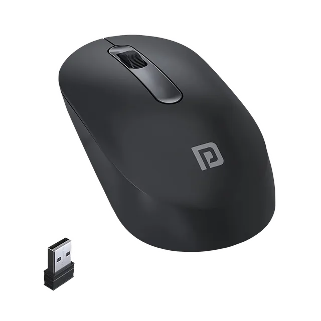 PORTRONICS Toad 13 Wireless Optical Mouse (1200 DPI, Contoured Design, Black)